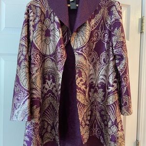 Chico’s Travelers purple/gold jacket/wrap